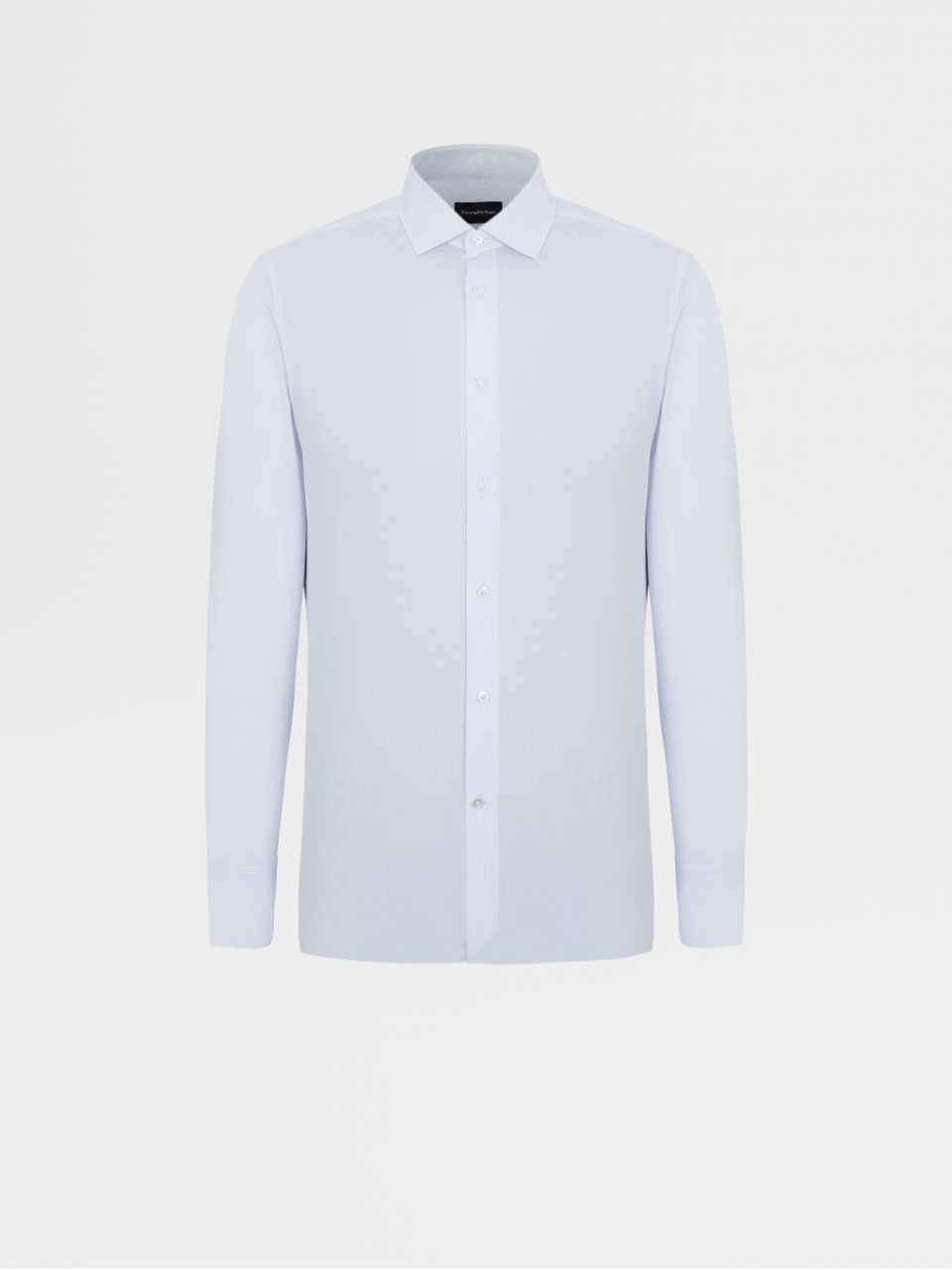 浅蓝色细条纹100fili棉质精裁衬衫，Milano合身版型